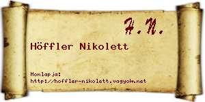 Höffler Nikolett névjegykártya