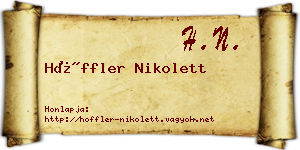 Höffler Nikolett névjegykártya